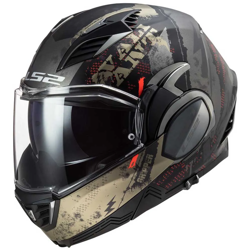 LS2 FF900 Valiant II Modular Helmet Black, Motardinn