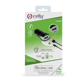Celly USB Turbo Car Charger With Type C Cable