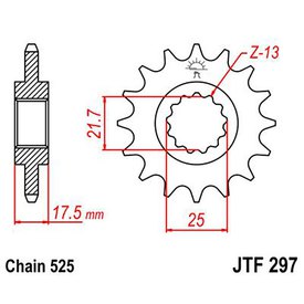 Jt sprockets 525 RU JTF297.15RB Kettenrad Aus Stahl